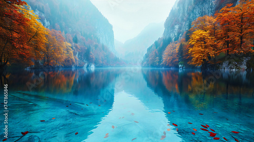 Jiuzhaigou Valley in Autumn, Colorful Forest and Lake Scenery, Sichuans Natural Beauty, China