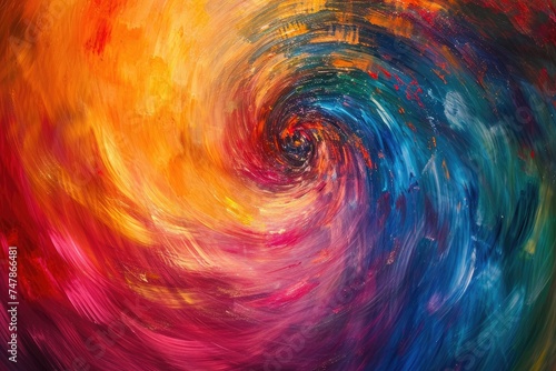 An energetic abstract painting featuring vibrant colors and dynamic swirls  Vibrant  dynamic color swirls evoking the energy and rhythm of a cosmos in motion  AI Generated