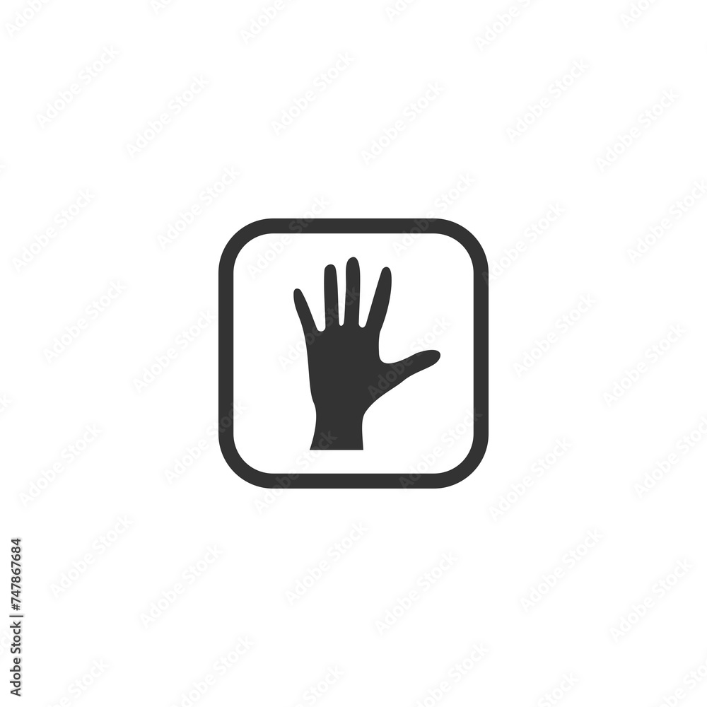 Hand silhouette icon isolated on transparent background Hand silhouette icon isolated on transparent background