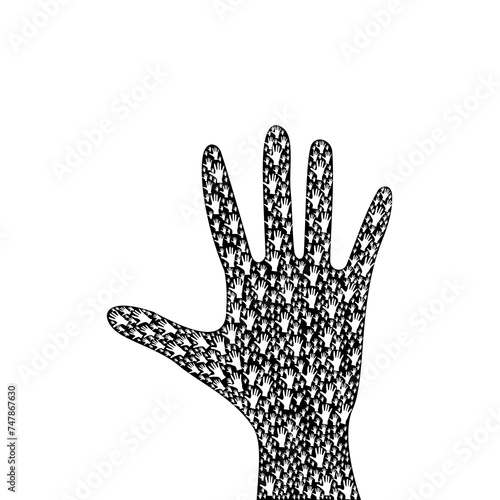 Hand silhouette icon isolated on transparent background