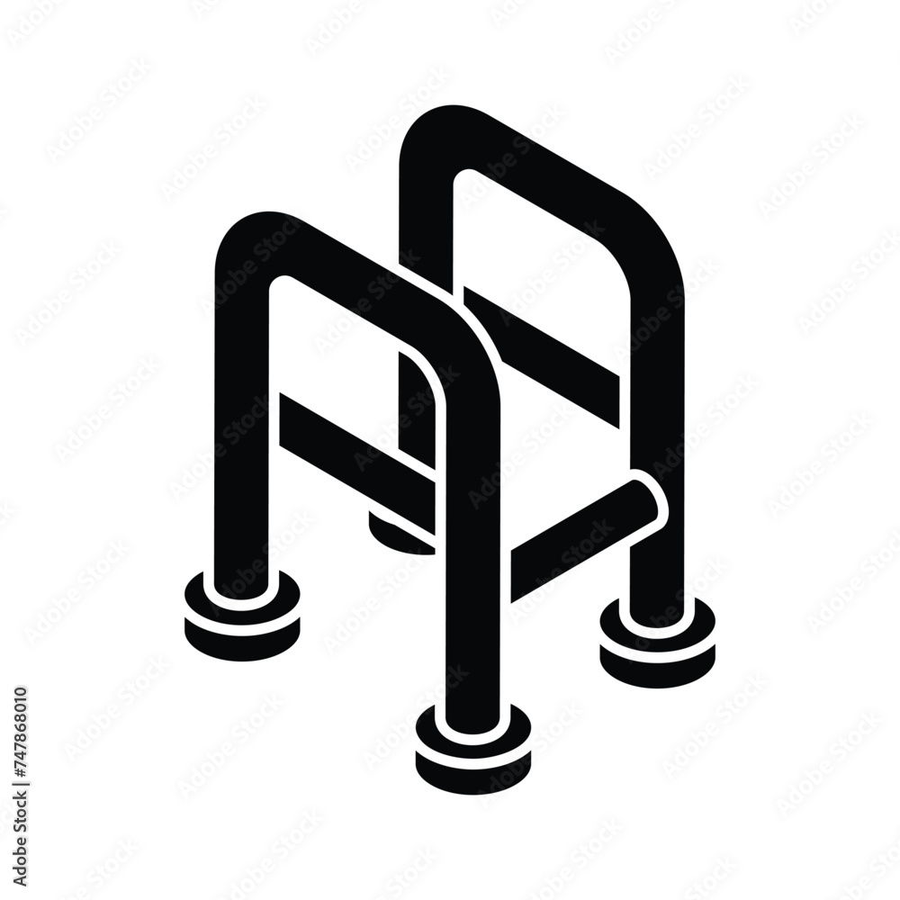 Medical walker isometric icon in trendy style isolated on white background, health and medical collection Medical walker isometric icon in trendy style isolated on white background, health and medical collection