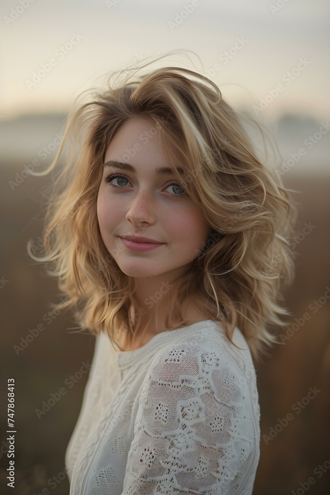 Young woman with blonde hair smiling against a soft pastel background. Concept Pastel Photoshoot, Smiling Portraits, Blonde Beauty, Soft Backgrounds Young woman with blonde hair smiling against a soft pastel background. Concept Pastel Photoshoot, Smiling Portraits, Blonde Beauty, Soft Backgrounds