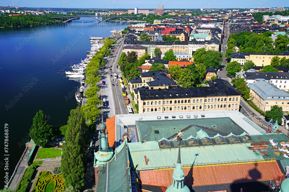 Stockholm Sweden. Aerial view of Kungsholmen district.