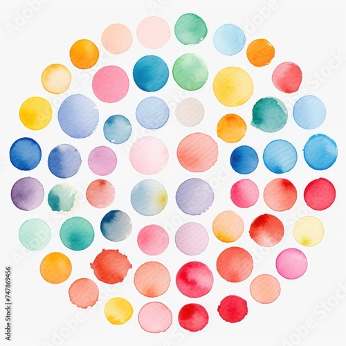 Beautiful spots of different colors in the shape of a circle