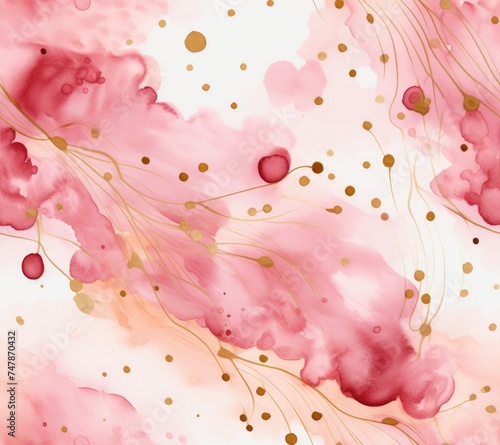 Pink and gold background with bubbles