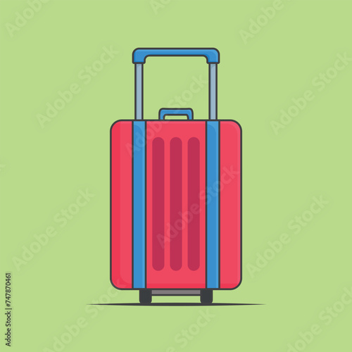 red suitcase vector illustration