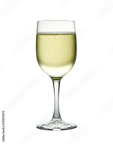 Wineglass with sparkling white wine. Concept and idea