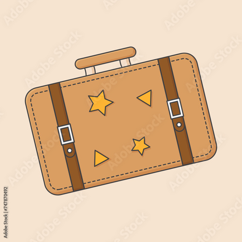 brown suitcase vector illustration