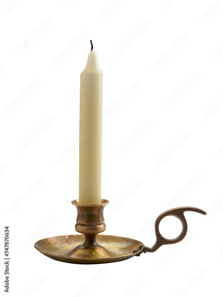 Candlestick with flame lights (clipping path)