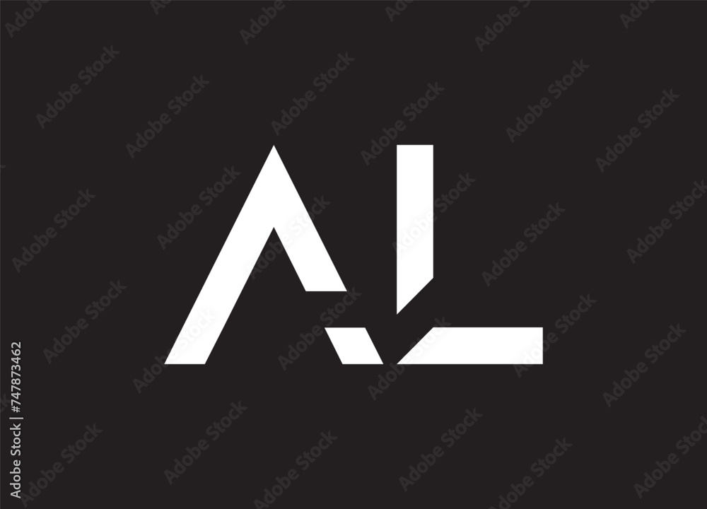 AL Letter Logo Design with Creative Intersected AL Letter Logo Design with Creative Intersected
