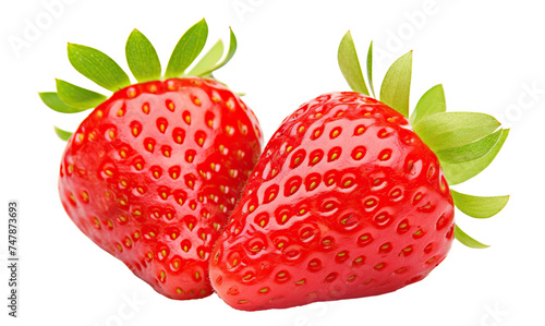 Delicious strawberries cut out