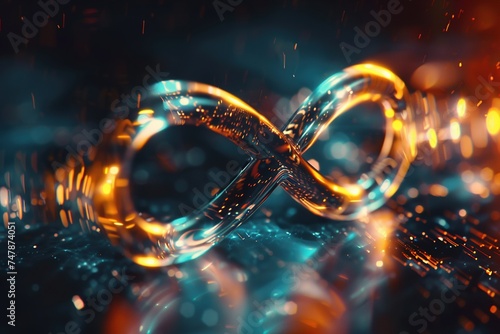 Infinity symbol technology blurred background concept 3D rendering Motion Graphics Concept Infinity Background Futuristic, beautiful background photo