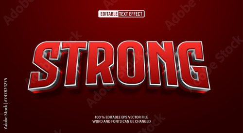 Editable 3d text style effect - Strong Silver text effect Template	
