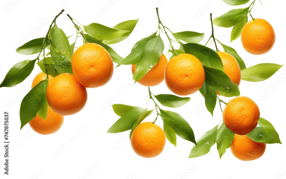 Oranges Hanging From a Tree. A cluster of bright oranges hanging from a tree in a sunny orchard. The ripe fruits contrast against the green leaves, ready to be picked. Oranges Hanging From a Tree. A cluster of bright oranges hanging from a tree in a sunny orchard. The ripe fruits contrast against the green leaves, ready to be picked.