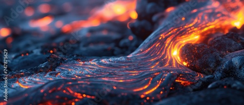 Hot Glowing Lava Backround photo