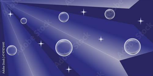 Realistic soap bubbles collection. Bubbles lie on a dark background. Flying soap bubbles, vector