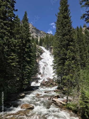 Scenic waterfall in Yellowstone National Park