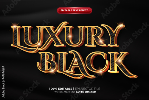 Luxury Black Gold 3d editable text effect