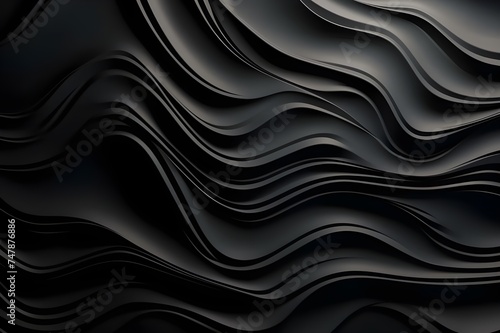 black abstract background, wallpaper, backdrop, black waves background, 