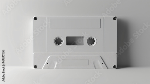 whtie cassette isolated on white background, mock up  photo