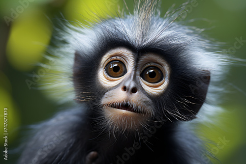 Wild Dusky leaf monkey in south of Thailand © wendi