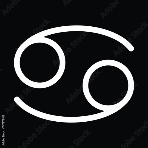 cancer horoscope sign with black background