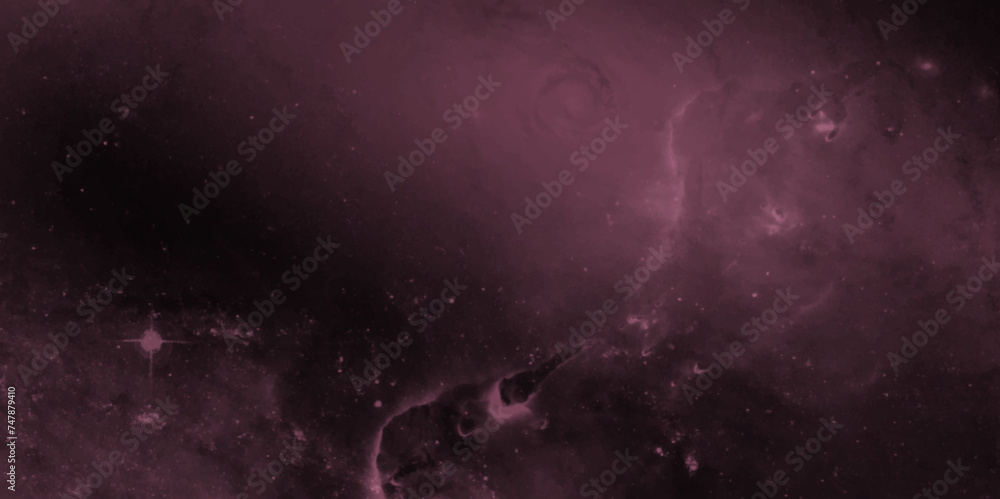 Interstellar Harmony. Deep space landscape in red tones. Elements of this image furnished by NASA. Science fiction.