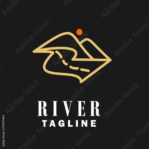 River logo icon. Editable vector design.
