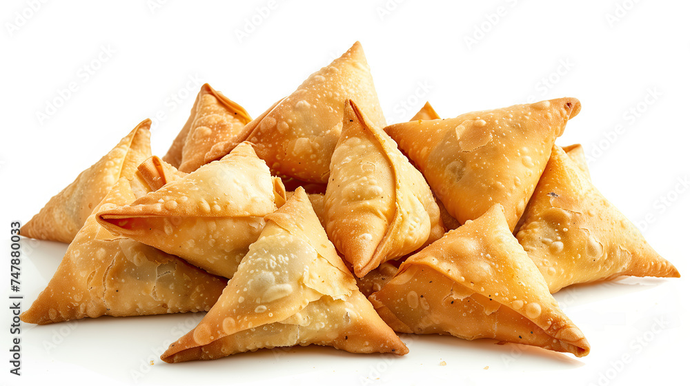 fried samosa isolated on a white background. ramadan food fried samosa isolated on a white background. ramadan food