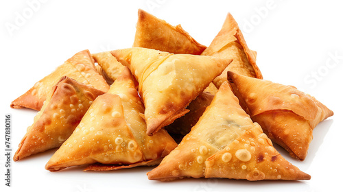 fried samosa isolated on a white background. ramadan food