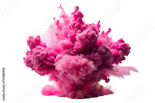 pink smoke explosion on a transparent background