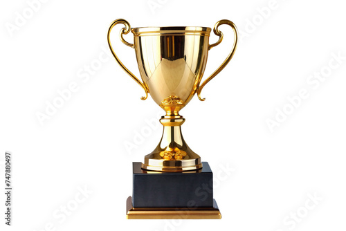 golden trophy cup on a transparent background