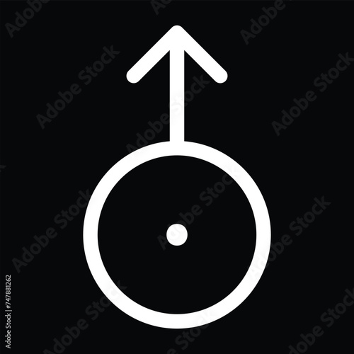 uranus symbol on black background