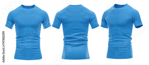 Blue Color Soccer Jersey  3d rendered for mockup 4K (ID: 747882099)