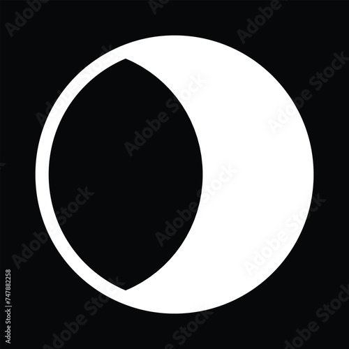 waning gibbous moon symbol with black background
