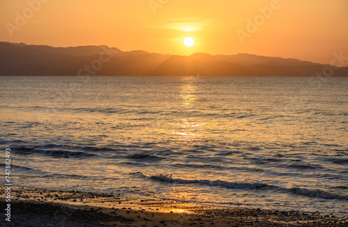 winter sunset on the Mediterranean sea against the backdrop of mountains9