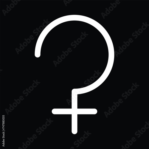 ceres astrology symbol. zodiac, astronomy and horoscope sign. isolated vector image in simple style with black background