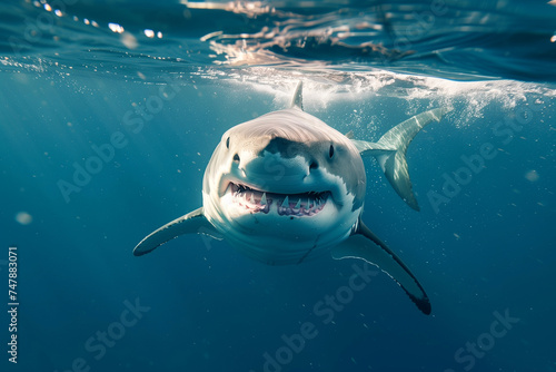 Great White Shark Emerging from the Depths © Melipo-Art