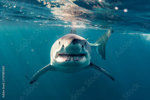 Great White Shark Emerging from the Depths © Melipo-Art