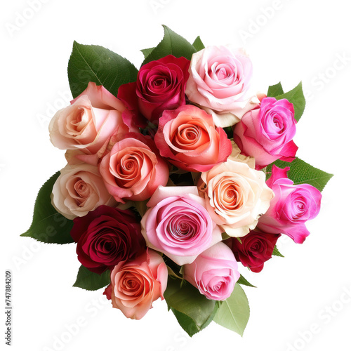 amazing bouquet of roses  on transparency background PNG