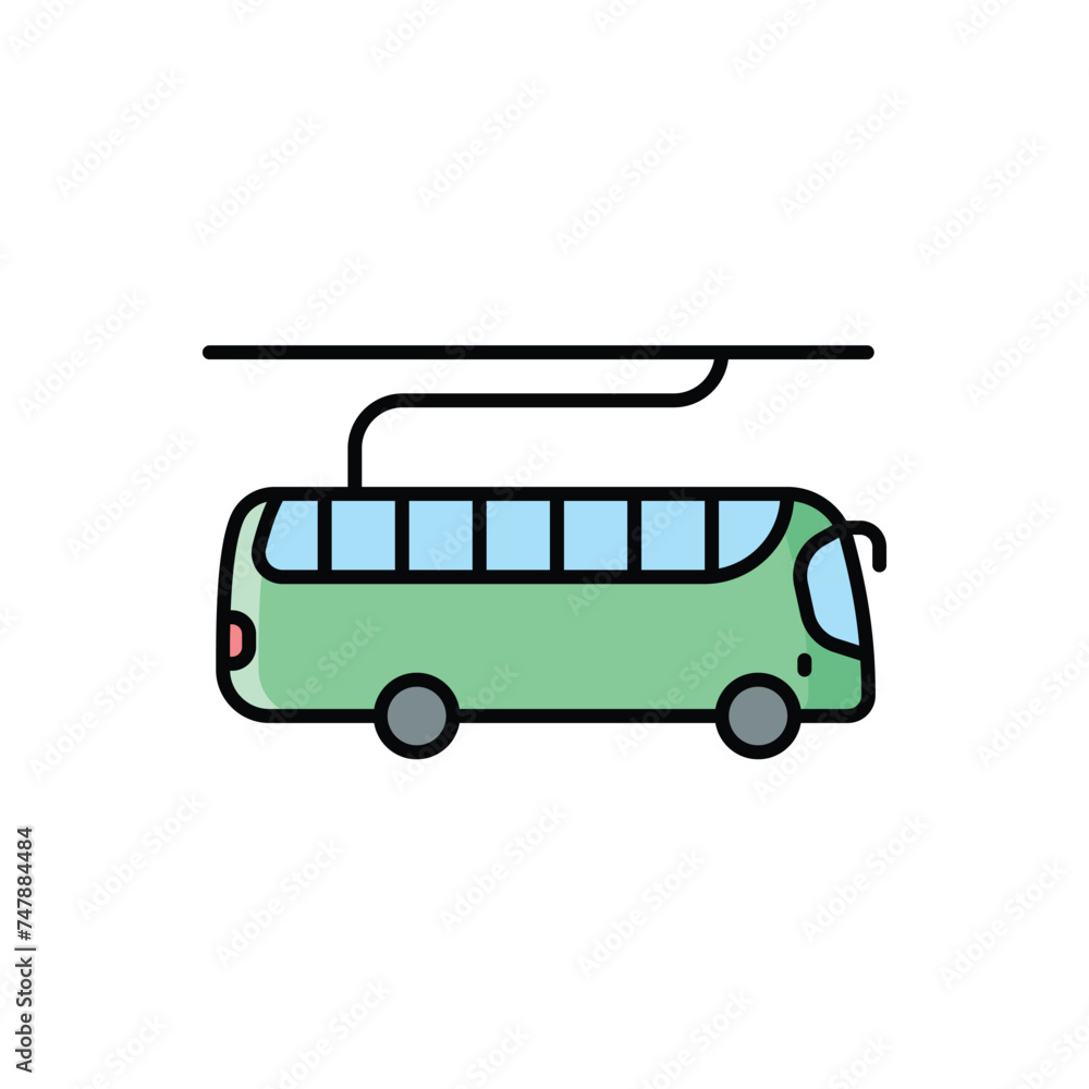 Electric Bus icon vector stock illustration Electric Bus icon vector stock illustration