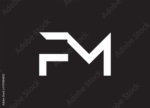 FM letter logo design on luxury background. 