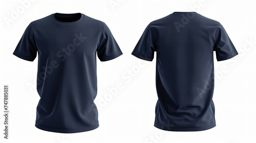navy blue t shirt  mock up isolated on white background © daniel