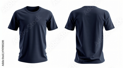 navy blue t shirt mock up isolated on white background