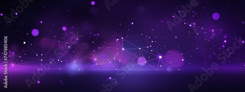 purple technology background with glowing connected dots