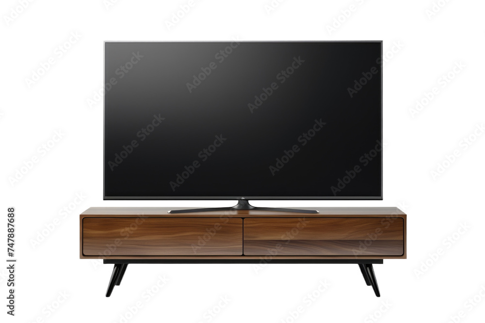 A flat screen TV is placed on top of a sturdy wooden stand. The stand provides a stable base for the TV, ensuring it is securely positioned for viewing. A flat screen TV is placed on top of a sturdy wooden stand. The stand provides a stable base for the TV, ensuring it is securely positioned for viewing.