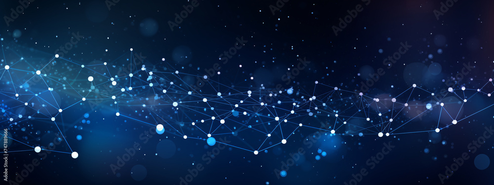 Obraz premium tech background with connected dots