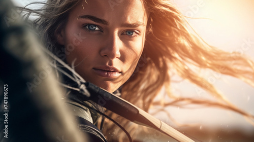 beautiful image of a biker woman . Generative AI