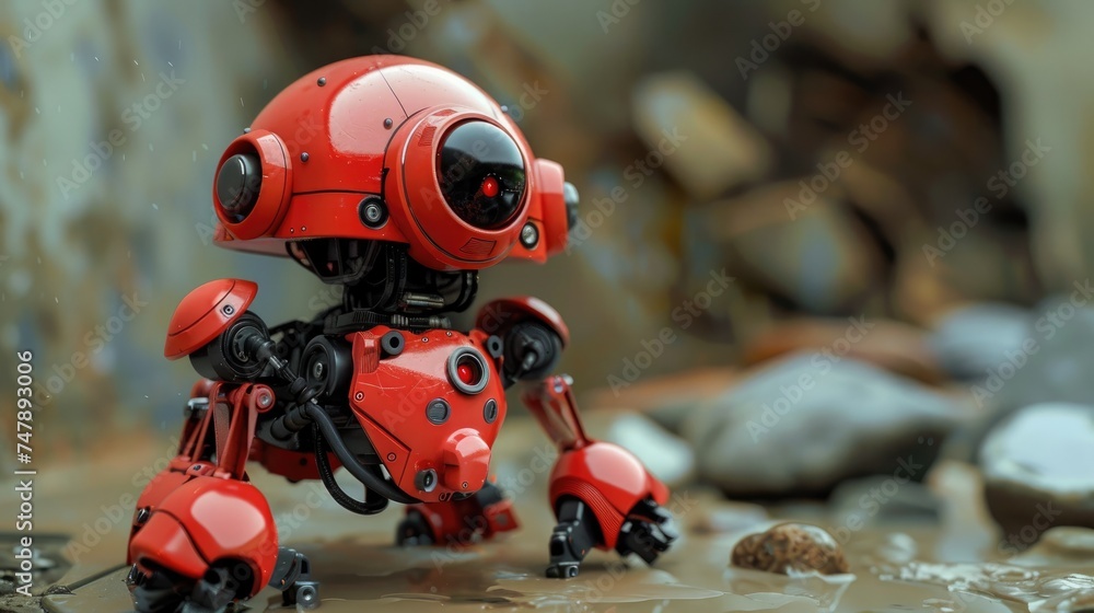 Old battered mini robot with old old technology, they are already rusty. Generative AI Old battered mini robot with old old technology, they are already rusty. Generative AI