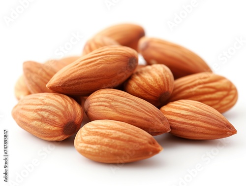 nuts almonds on a white background